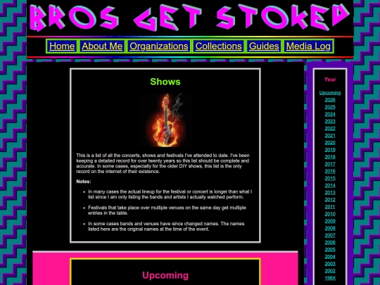 collections/shows screenshot