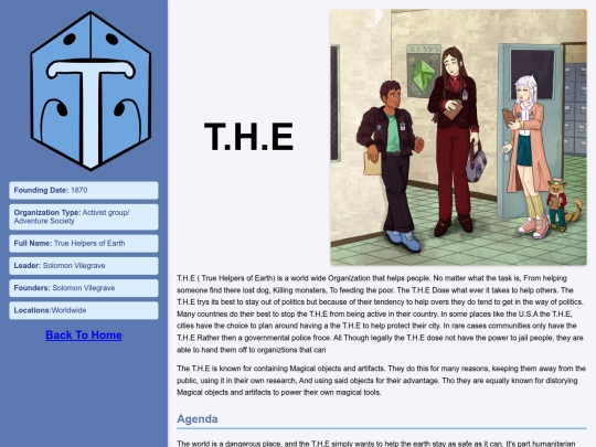 Organizations/THE screenshot