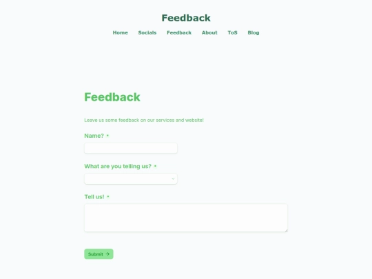feedback screenshot