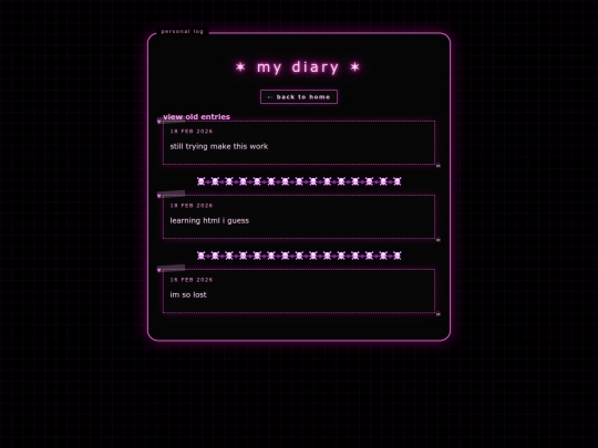 diary screenshot