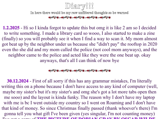 diary screenshot