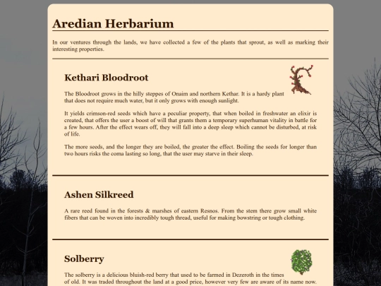 lore/herbs screenshot