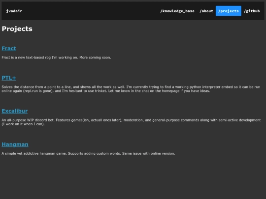 projects screenshot