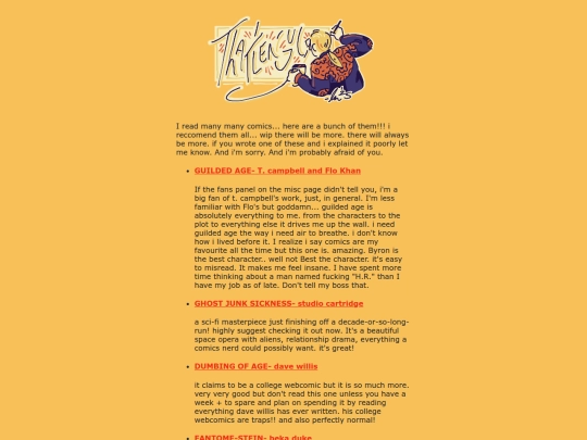 Webcomics-recs screenshot