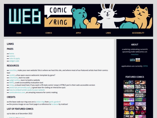 links screenshot