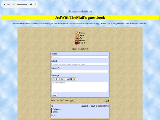 guestbook screenshot