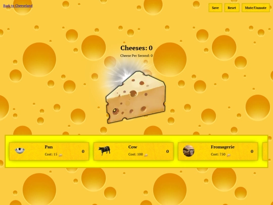 cheeseClicker/cheeseGame screenshot