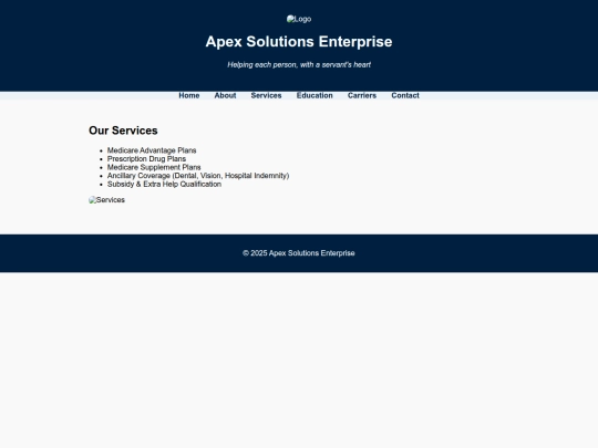 services screenshot