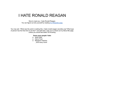 IHATERONALDREAGANMAIN screenshot