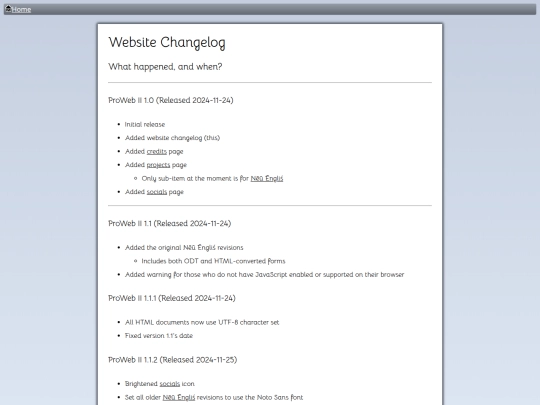 changes screenshot