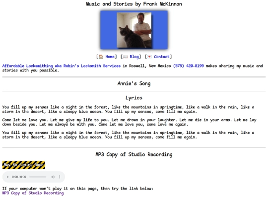 lyrics/annies-song screenshot