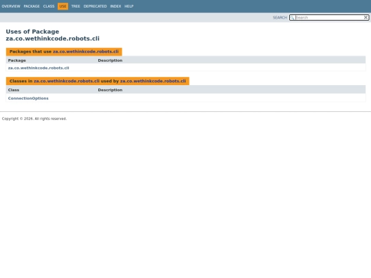 za/co/wethinkcode/robots/cli/package-use screenshot