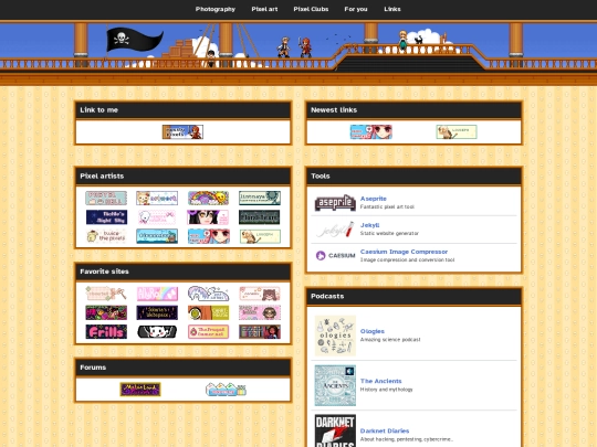 links screenshot