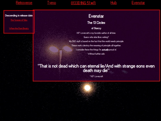 writing/Evenstar screenshot