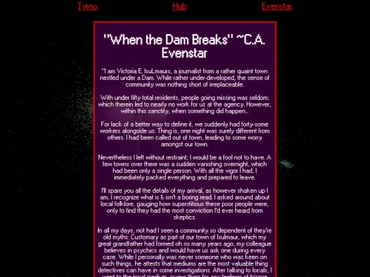 writing/evenstar/WhenTheDamBreaks screenshot
