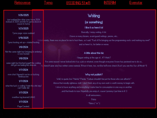 writing/whub screenshot