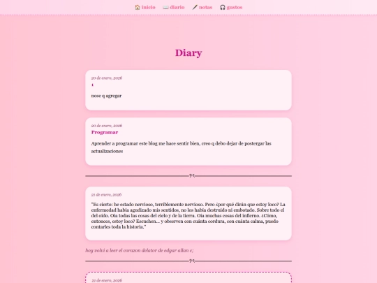 diary screenshot
