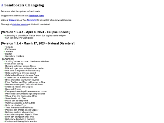 Sandy/changelog screenshot