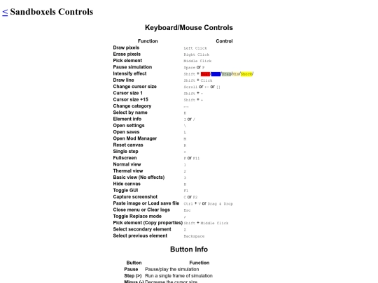 Sandy/controls screenshot