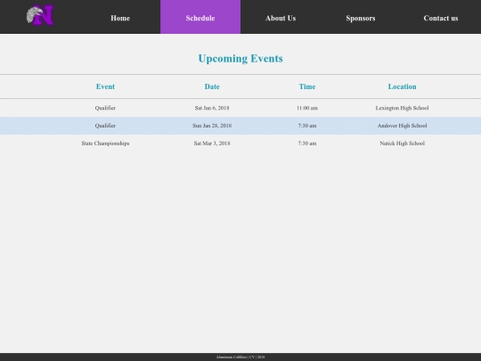 schedule screenshot