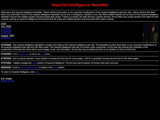 StarfighterWebring/ImperialIntelligenceNet/ImperialIntelligenceNewscape screenshot