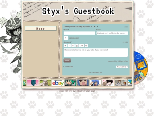 guestbook screenshot