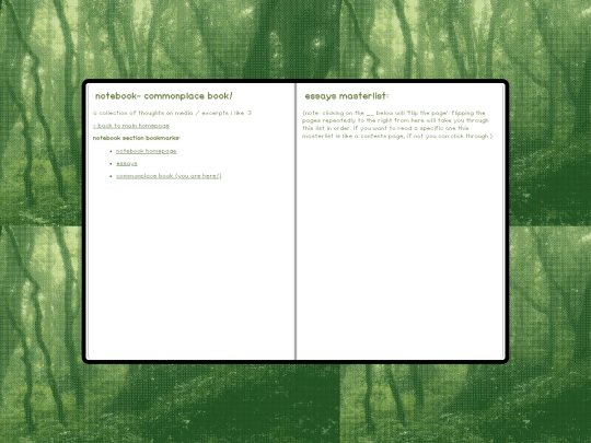 notebook/commonplace screenshot
