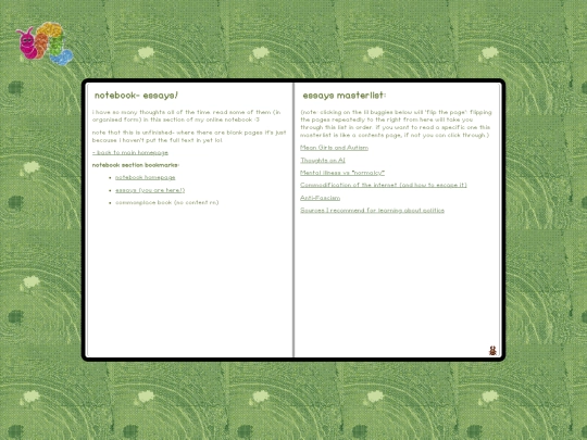 notebook/essays screenshot