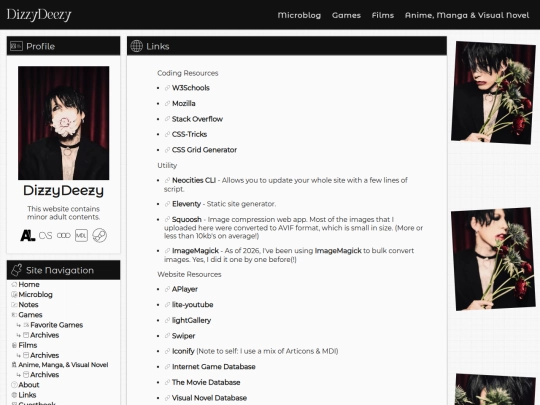 links screenshot