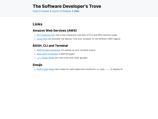 links screenshot