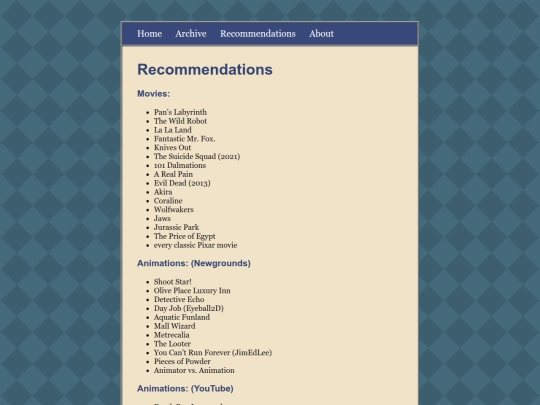 recommendations screenshot