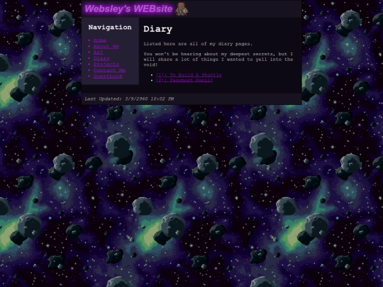 diary screenshot