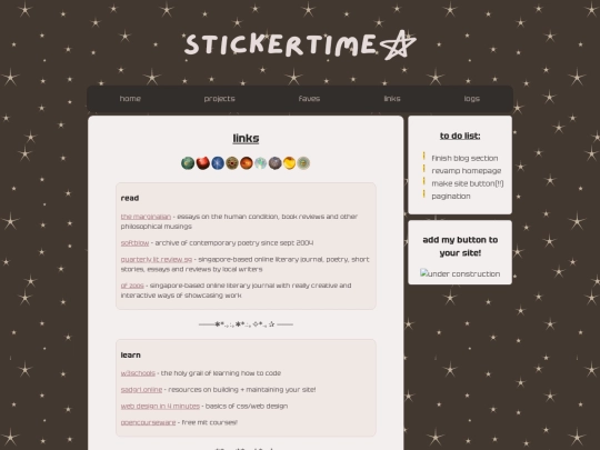 links screenshot