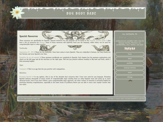 language/resources/spanish screenshot
