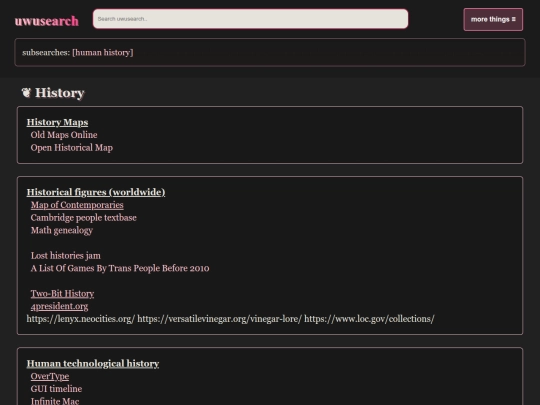 history screenshot