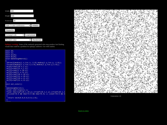 Javascript/WebGL_2D_CA screenshot