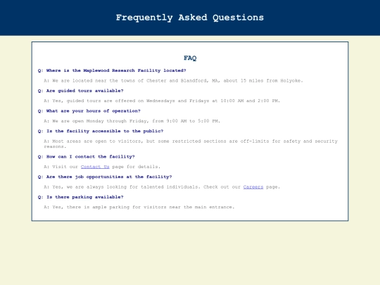 faq screenshot