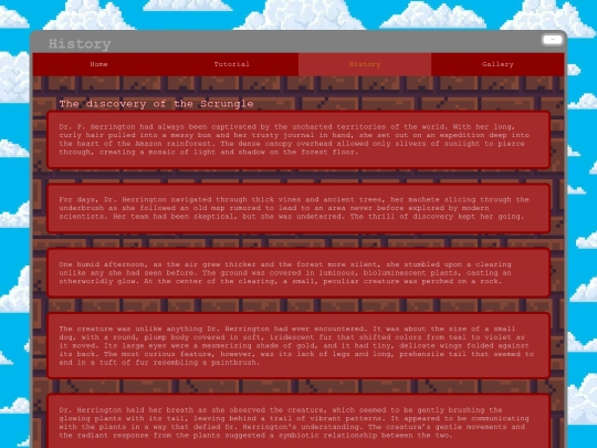 history screenshot