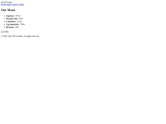 menu screenshot