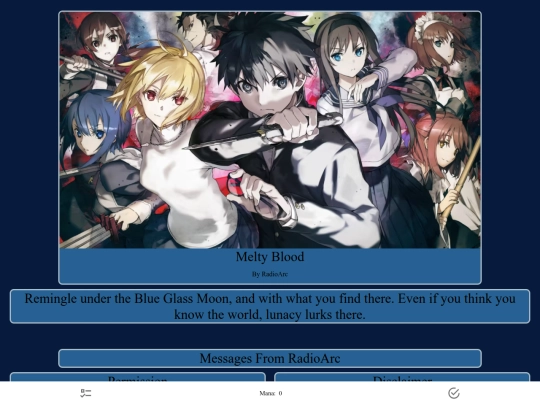 cyoa/Melty Blood screenshot