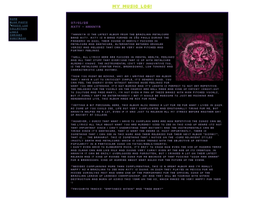 Musiclog screenshot