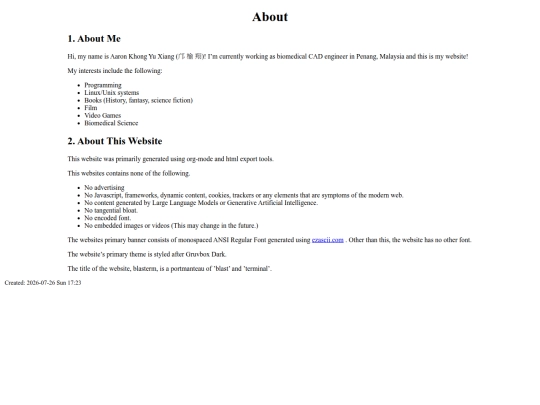 pages/about screenshot