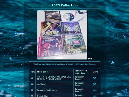 collections/Music/2025 screenshot