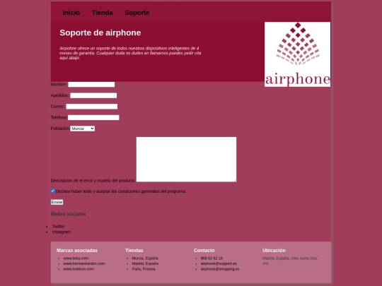 web/Soporte screenshot