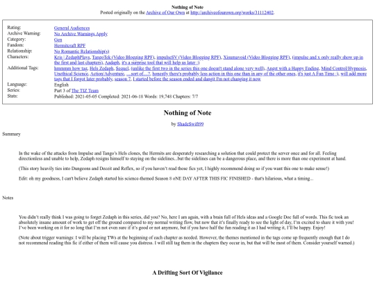fics/others/Nothing_of_Note screenshot