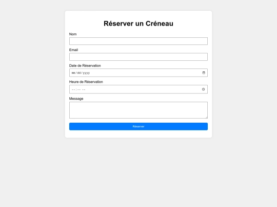 Page Tarifs et Réservations screenshot