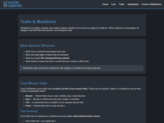 traits screenshot