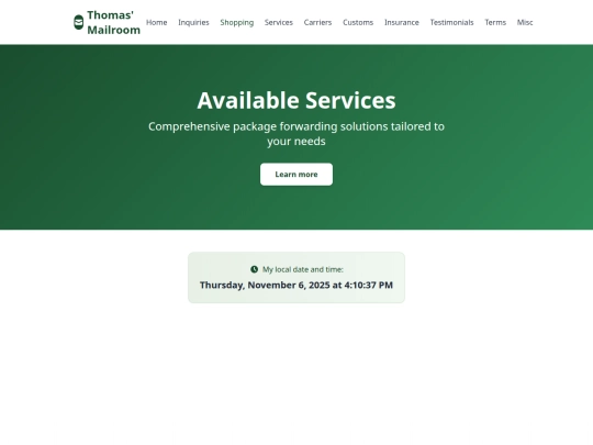 services screenshot
