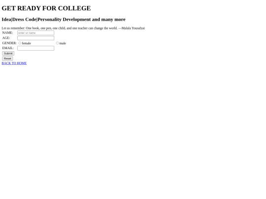 college/reg screenshot