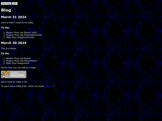 Blog screenshot